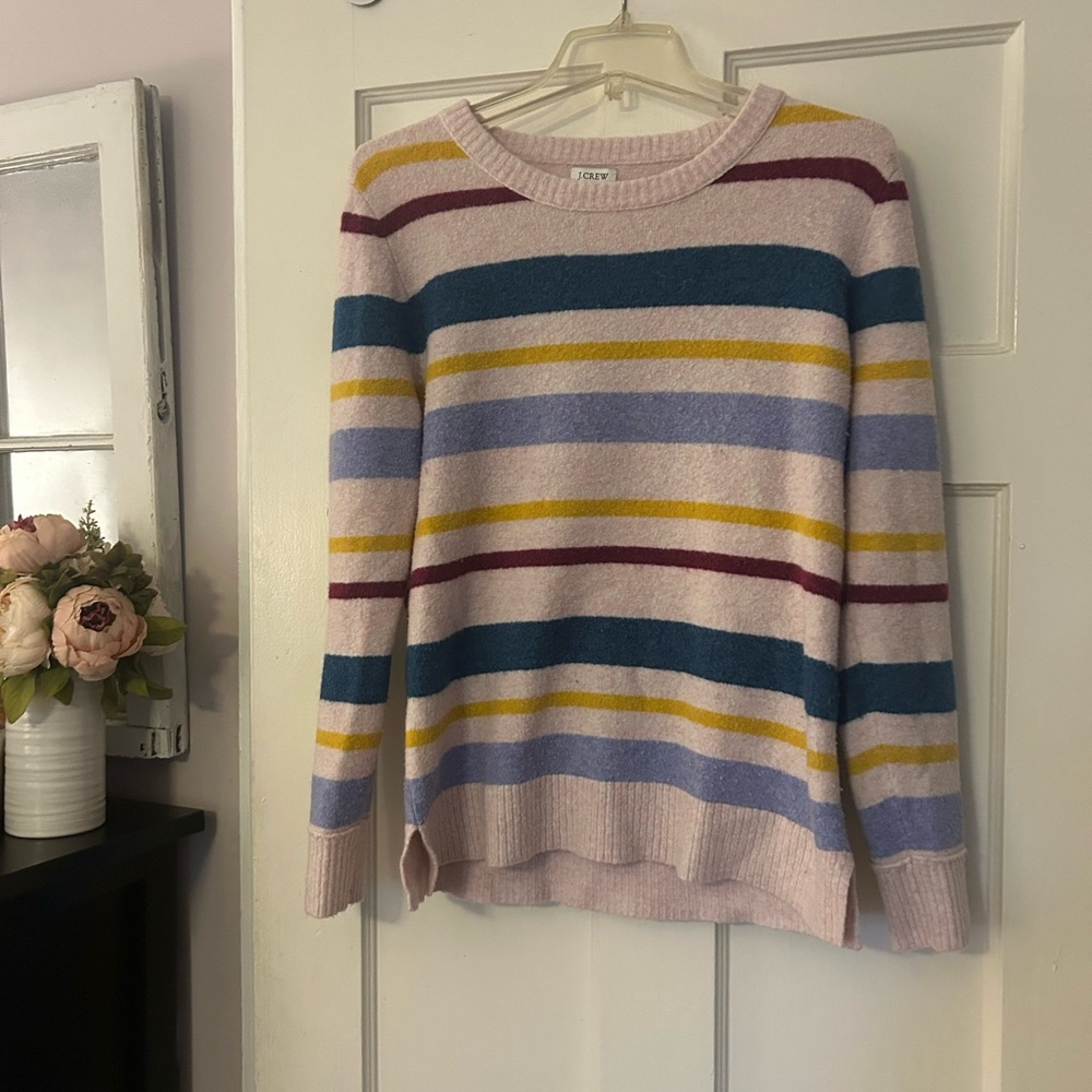 J. Crew Soft Pink Sweater with Yellow Accent